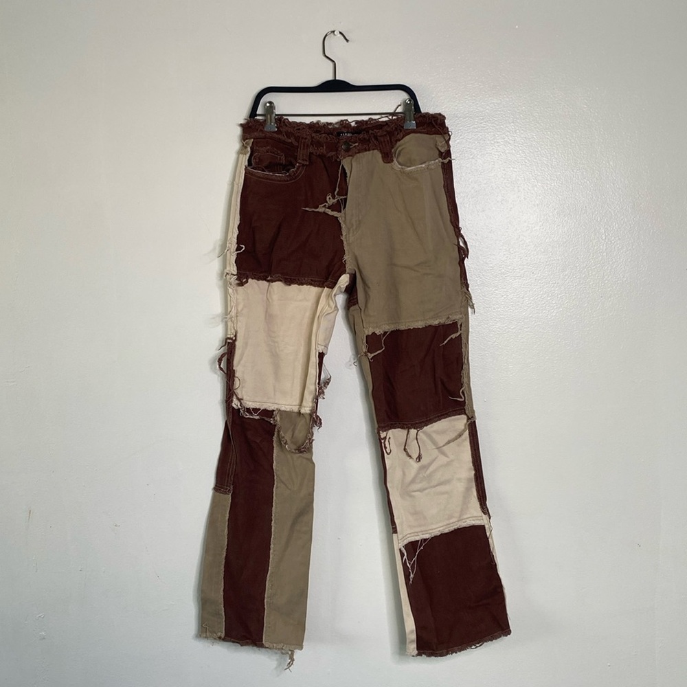 Brown checker jeans